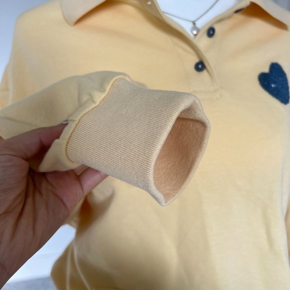 Cute Heart Face Yellow Hoodie - Picture 7 of 12